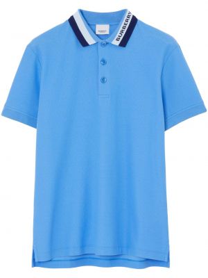 Medvilninis polo marškinėliai Burberry mėlyna