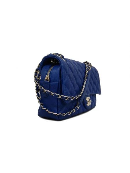 Torebka skórzana Chanel Vintage niebieska