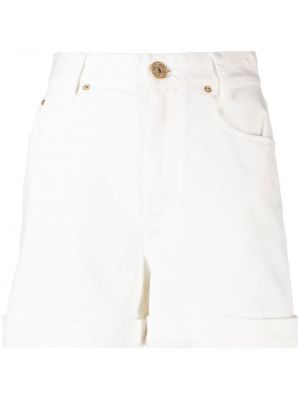 Shorts taille haute en coton Balmain blanc