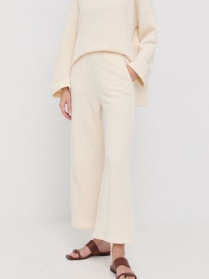 Max Mara Leisure melegítőnadrág női, bézs, magas derekú széles