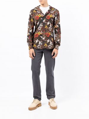 Camisa de flores con capucha con estampado Kiton