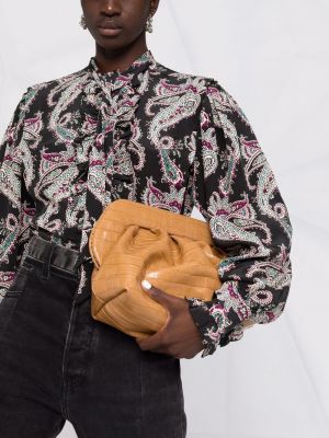 Jedwabna bluzka z nadrukiem z wzorem paisley Isabel Marant czarna