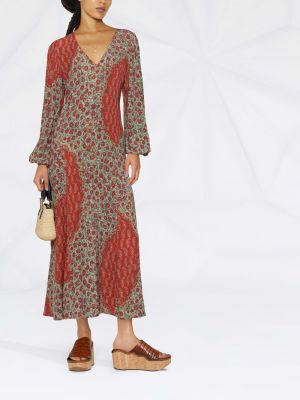 Drapiruotas megztas lininis suknele Polo Ralph Lauren rožinė