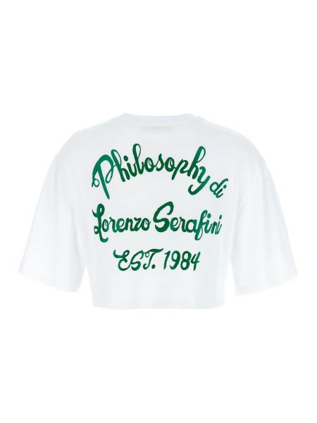 Camiseta de algodón con estampado Philosophy Di Lorenzo Serafini blanco