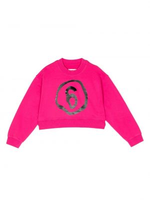 Kort tröja för tjejer Mm6 Maison Margiela Kids rosa