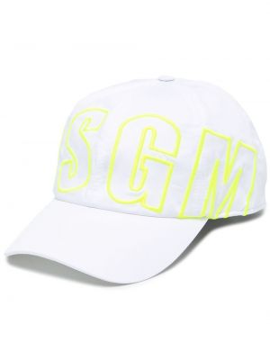 Cappello con visiera con stampa Msgm bianco