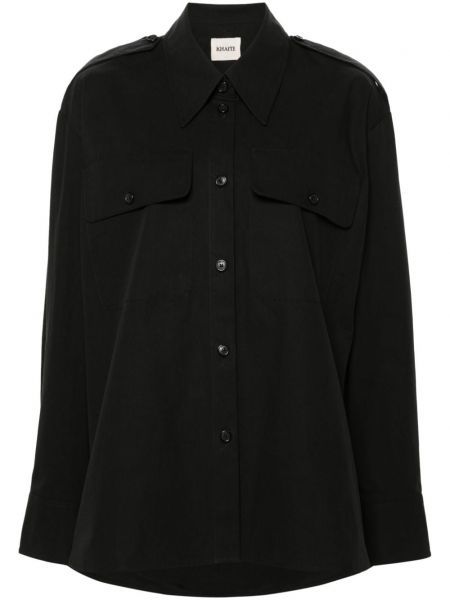 Βαμβακερό πουκάμισο Khaite μαύρο