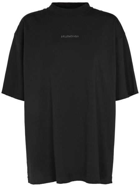 T-krekls džersija Balenciaga melns