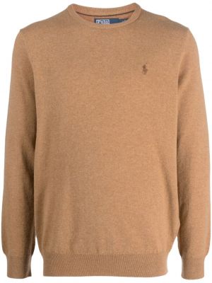 Vilnas stepēts polo krekls ar izšuvumiem Polo Ralph Lauren brūns