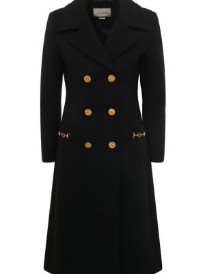 Шерстяное пальто Gucci черное