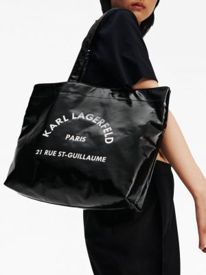 Shopper handtasche mit print Karl Lagerfeld schwarz