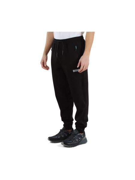 Pantalones de chándal de algodón Emporio Armani Ea7 negro