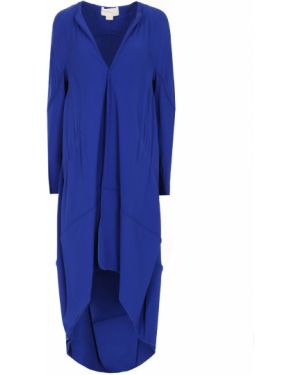 Пальто асимметричного кроя Antonio Berardi, синее