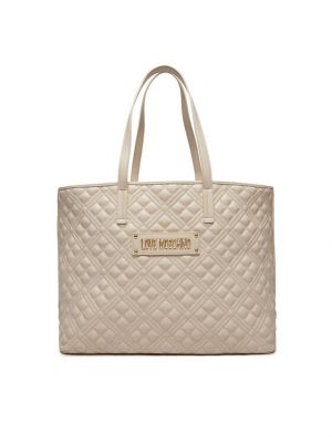 Borsa shopper Love Moschino beige