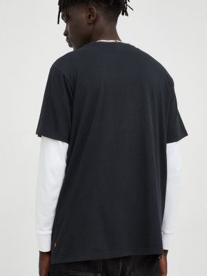 Bavlněné tričko s potiskem Levi's černé