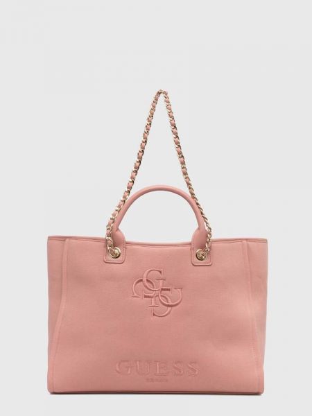 Плажна чанта Guess розово