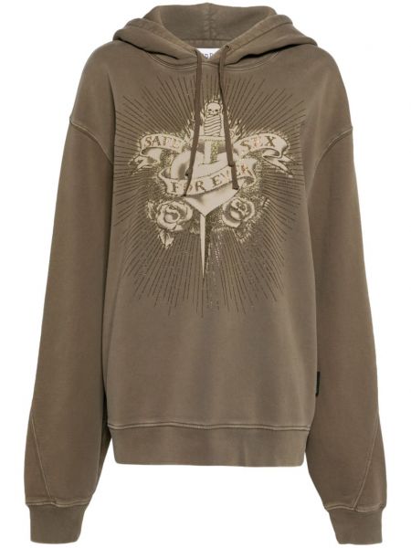 Medvilninis džemperis su gobtuvu su kristalais Jean Paul Gaultier