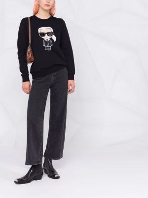 Sudadera con bordado Karl Lagerfeld negro