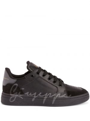 Sneakersy sznurowane koronkowe Giuseppe Zanotti czarne