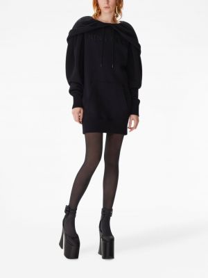 Šaty s výšivkou s kapucí Nina Ricci černé