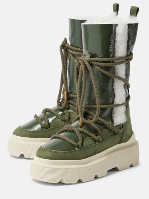 Kožené členkové topánky Inuikii zelená