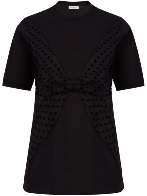 Βαμβακερή μπλούζα με φιόγκο Nina Ricci μαύρο