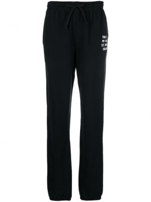 Pantaloni sport din bumbac cu imagine Mc2 Saint Barth negru