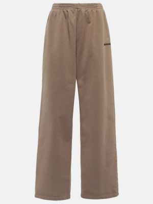 Bavlněné sportovní kalhoty Balenciaga hnědé