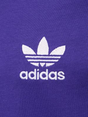 Camiseta de algodón a rayas Adidas Originals violeta
