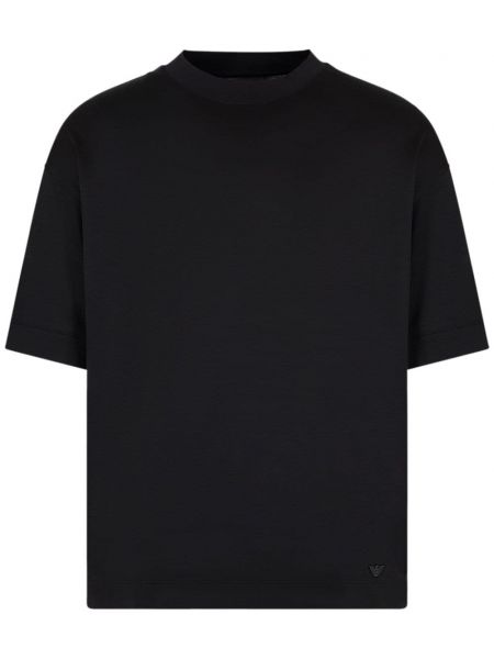 Hímzett póló Emporio Armani fekete