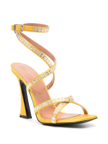 Sandały z kryształkami D'accori żółte