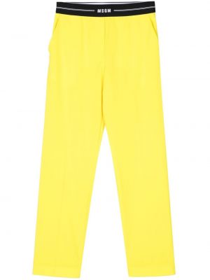 Μάλλινο παντελόνι Msgm κίτρινο