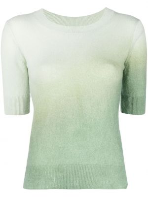 Pletené kašmírové tričko s přechodem barev Ermanno Scervino zelené