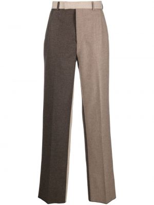 Volnene ravne hlače Thom Browne rjava