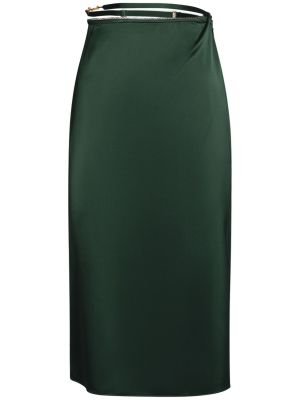Saténové midi sukně Jacquemus zelené