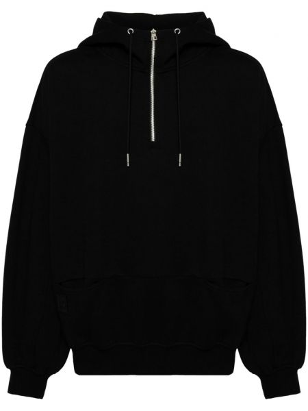 Pamučna hoodie s kapuljačom s printom Songzio crna