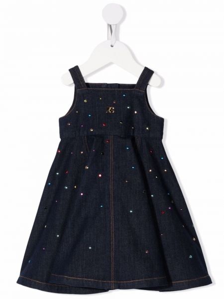 Pigget dress for jenter Dolce & Gabbana Kids blå