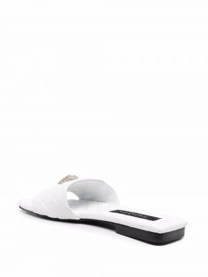 Křišťálové sandály bez podpatku Philipp Plein bílé