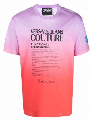 T-shirt con stampa Versace Jeans Couture viola