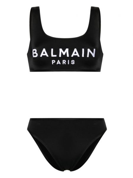 Işlemeli bikini Balmain siyah