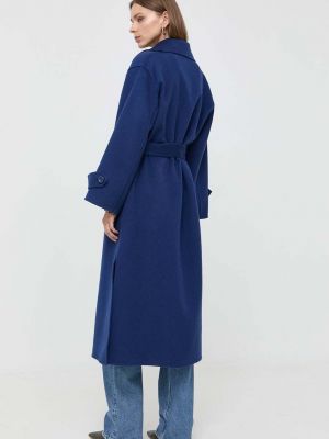 Vlněný kabát Luisa Spagnoli modrý