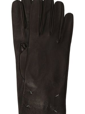 Кожаные перчатки Maison Margiela черные