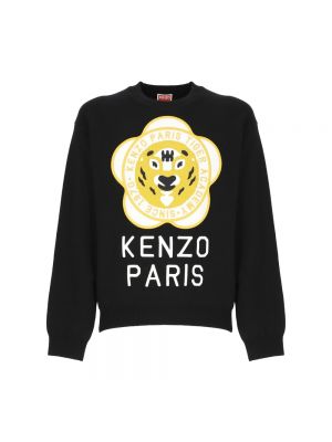 Woll sweatshirt mit rundhalsausschnitt mit stickerei aus baumwoll Kenzo schwarz