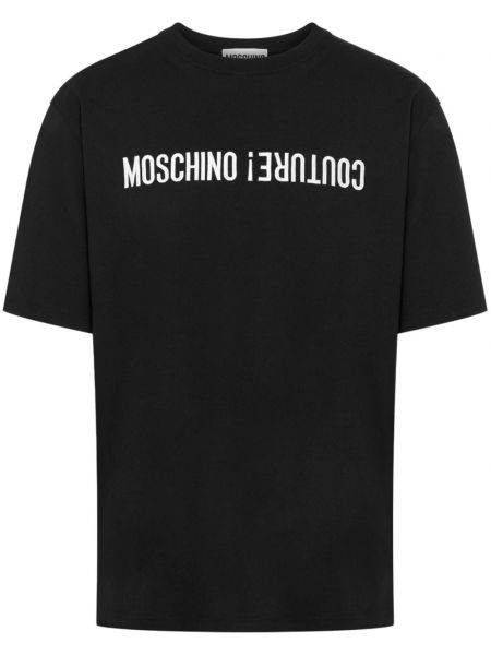 Bombažna majica s potiskom Moschino