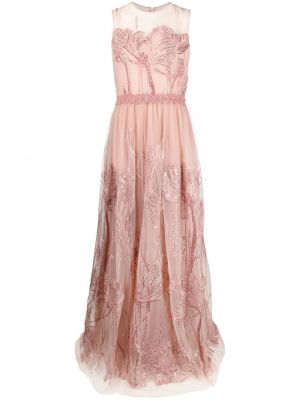 Вечерна рокля с пайети Costarellos розово
