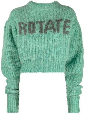 Dzianinowy sweter Rotate zielony
