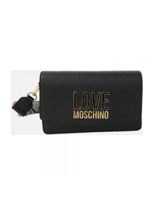 Torba na ramię z nadrukiem w serca Love Moschino czarna