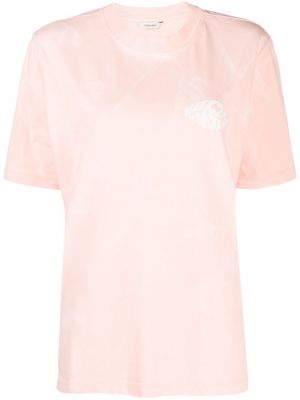 Kokvilnas t-krekls ar apdruku Holzweiler rozā