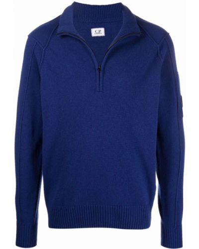 Jersey con cremallera de punto de tela jersey C.p. Company azul