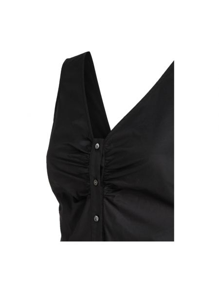 Vestido midi de algodón Karl Lagerfeld negro